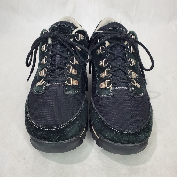 LUGZ Men's Black Low Top Leather Suede Hiking Shoe Boots Sneakers Size 9 Y2K - Picture 2 of 12